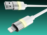 AVAX CB310 Glowy USB-A - Lightning iPhone Adat és töltőkábel 1m - Fehér