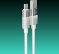 AVAX CB313 Glowy USB-A - USB-C 2.0 Adat és gyorstöltő kábel 18W 2m - Fehér