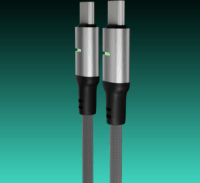 AVAX CB632 Steely Led USB-C - USB-C 2.0 Adat és gyorstöltő kábel braided 60W 1m - Fekete