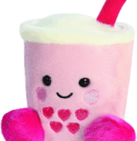 Palm Pals: Bubble Tea plüssfigura 13 cm - Rózsaszín