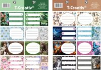 T-Creativ Girls füzetcímke (2 x 8 db) - Mintás