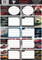 T-Creativ Sportautó mintás füzetcímke 10 db