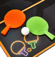 Világító asztali LED mini ping-pong szett 2 ütővel