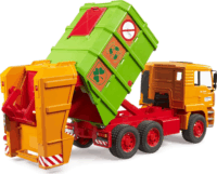 Bruder MAN TGA szelektív kukásautó 2db kukával