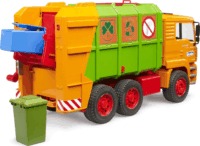 Bruder MAN TGA szelektív kukásautó 2db kukával