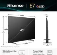 Hisense 43" 43E7Q 16:9 4K UHD Smart QLED HDR TV - Fekete