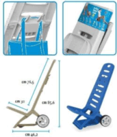Adriatic 802/BLU 2in1 Strandszék és húzós kocsi - Kék