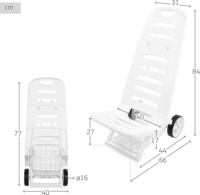 Adriatic 802/B 2in1 Strandszék és húzós kocsi - Fehér