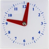 Műanyag óra kisikolásoknak 10 x 10 cm - Fehér