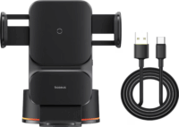 Baseus Wisdom Induktion Mobiltelefon autós tartó / Wireless töltő QI 15W - Fekete
