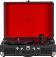 Reflexion HIF1979BT Bakelit Vinyl lemezjátszó hordozható kofferben - Fekete/Piros