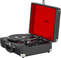 Reflexion HIF1979BT Bakelit Vinyl lemezjátszó hordozható kofferben - Fekete/Piros