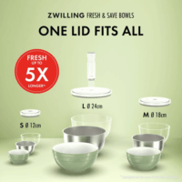 Zwilling Fresh&Save Vákuum Rozsdamentes Acél ételtároló készlet 0,35-2-4,5L (3 db)