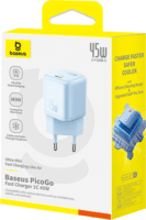 Baseus PicoGo Hálózati Type-C gyorstöltő 45W - Kék