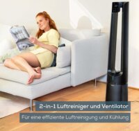 Beurer LV 500 PureFlow 2 az 1-ben Légtisztító és Ventillátor 44 Watt 40m² - Fekete