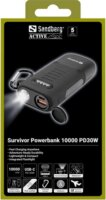 Sandberg 421-11 Survivor Powerbank PD30W 10000 mAh 30W - Szürke