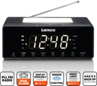 Lenco CR-540BK Asztali Rádiós ébresztőóra Digitális kijelzővel - Fekete