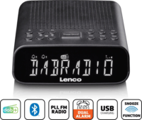 Lenco CR-606BK Asztali Rádiós ébresztőóra Digitális kijelzővel - Fekete