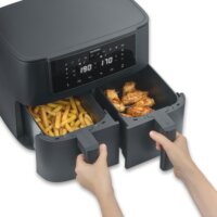 Severin FR 2463 AirFryer Forrólevegős sütő 2 x 4L 2600 Watt - Fekete