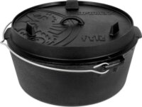 Petromax F12 Öntöttvas Láb nélküli Főzőedény fedővel Ø 42cm 10,8L - Fekete