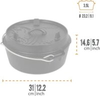 Petromax FT4.5-T Öntöttvas Főzőedény Ø 31cm 3,5L - Fekete