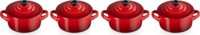 Le Creuset Herise Sütőforma készlet 4 darabos 0,2L - Cseresznyepiros
