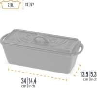 Petromax K4 Téglalap alakú Öntöttvas Sütőforma tetővel 34 x 13,5 cm - Fekete