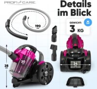 Proficare PC-BS 3134 Porzsák Nélküli porszívó 700W - Antracit / Rózsaszín