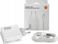 Xiaomi HyperCharge USB-A Hálózati Gyorstöltő Adapter 90W + 1.5m USB-C Kábel - Fehér