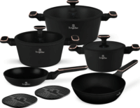 Berlinger Haus BH/8362 Kovácsolt Alumínium Edénykészlet - Fekete / Rózsaarany (10 részes)