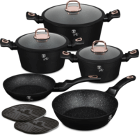 Berlinger Haus BH/8168N Kovácsolt Alumínium Edénykészlet - Fekete / Rózsaarany (10 részes)