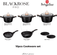 Berlinger Haus BH/8168N Kovácsolt Alumínium Edénykészlet - Fekete / Rózsaarany (10 részes)