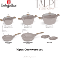 Berlinger Haus BH/8343 Kovácsolt Alumínium Edénykészlet - Matt taupe (10 részes)