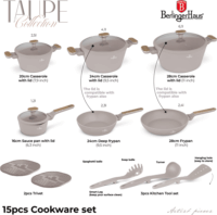Berlinger Haus BH/8344 Kovácsolt Alumínium Edénykészlet - Matt taupe (15 részes)