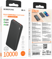 Borofone BJ56 USB-A + Type-C Powerbank 10000 mAh 18W - Fekete