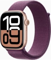 Apple Watch Series 10 GPS + Cellular 4G/LTE Okosóra 46mm Szilva Sportszíjjal - Rózsaarany