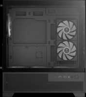 Gamdias Aura GC12 ARGB Midi Torony Számítógépház + 6db 120mm ventilátor - Fekete