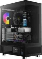 Gamdias Atlas E1 ARGB Midi Torony Számítógépház + 3db 120mm 2db 140mm ventilátor - Fekete