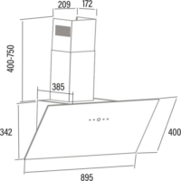 Cata LENA 900 XGBK Kürtős Páraelszívó Szagelszívó - Fekete