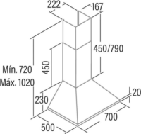 Cata OMEGA 700 WH/M Kürtős Páraelszívó Szagelszívó - Fehér
