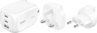 Belkin BoostCharge 2xUSB-C/1xUSB-A Hálózati Gyorstöltő + UK utazó Adapter 100W - Fehér