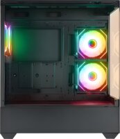 Rampage CALIBRE Midi Torony Számítógépház + 3×120mm RGB ventilátor - Fekete