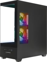 Rampage CALIBRE Midi Torony Számítógépház + 3×120mm RGB ventilátor - Fekete