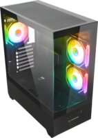 Rampage CALIBRE Midi Torony Számítógépház + 3×120mm RGB ventilátor - Fekete