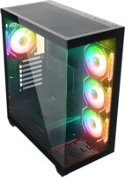 Rampage HYDRA V4 ATX Torony Számítógépház + 4×120mm RGB ventilátor - Fekete