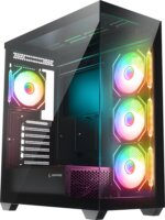 Rampage HYDRA V4 ATX Torony Számítógépház + 4×120mm RGB ventilátor - Fekete