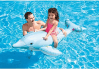 Intex 58535 Felfújható delfin lovagló matrac kapaszkodóval (175 x 66 cm)