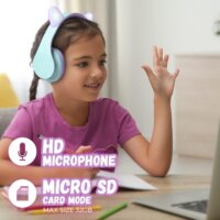 PowerLocus P2 Gyerek Fejhallgató Headset Fülekkel - Lila/Türkiz