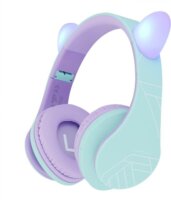 PowerLocus P2 Gyerek Fejhallgató Headset Fülekkel - Lila/Türkiz