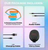 PowerLocus P2 Gyerek Fejhallgató Headset - Kék/Narancs